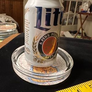 - Block Island glass ring dish/coaster decoupage. Hand crafted